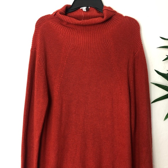 Abound Ribbed Mock Neck Midi Sweater Dress with Slit Black Size Large - Picture 4 of 9